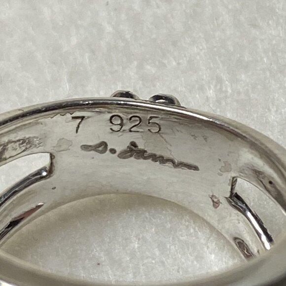 Signed Sterling Silver 925 Faceted Tigers Eye Split Shank Wide Band Ring 6.75 - Picture 9 of 16